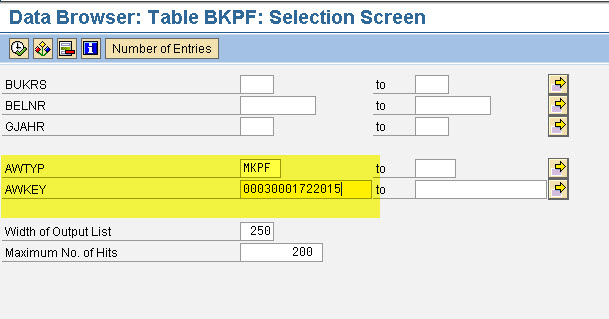 BKPF Input Screen